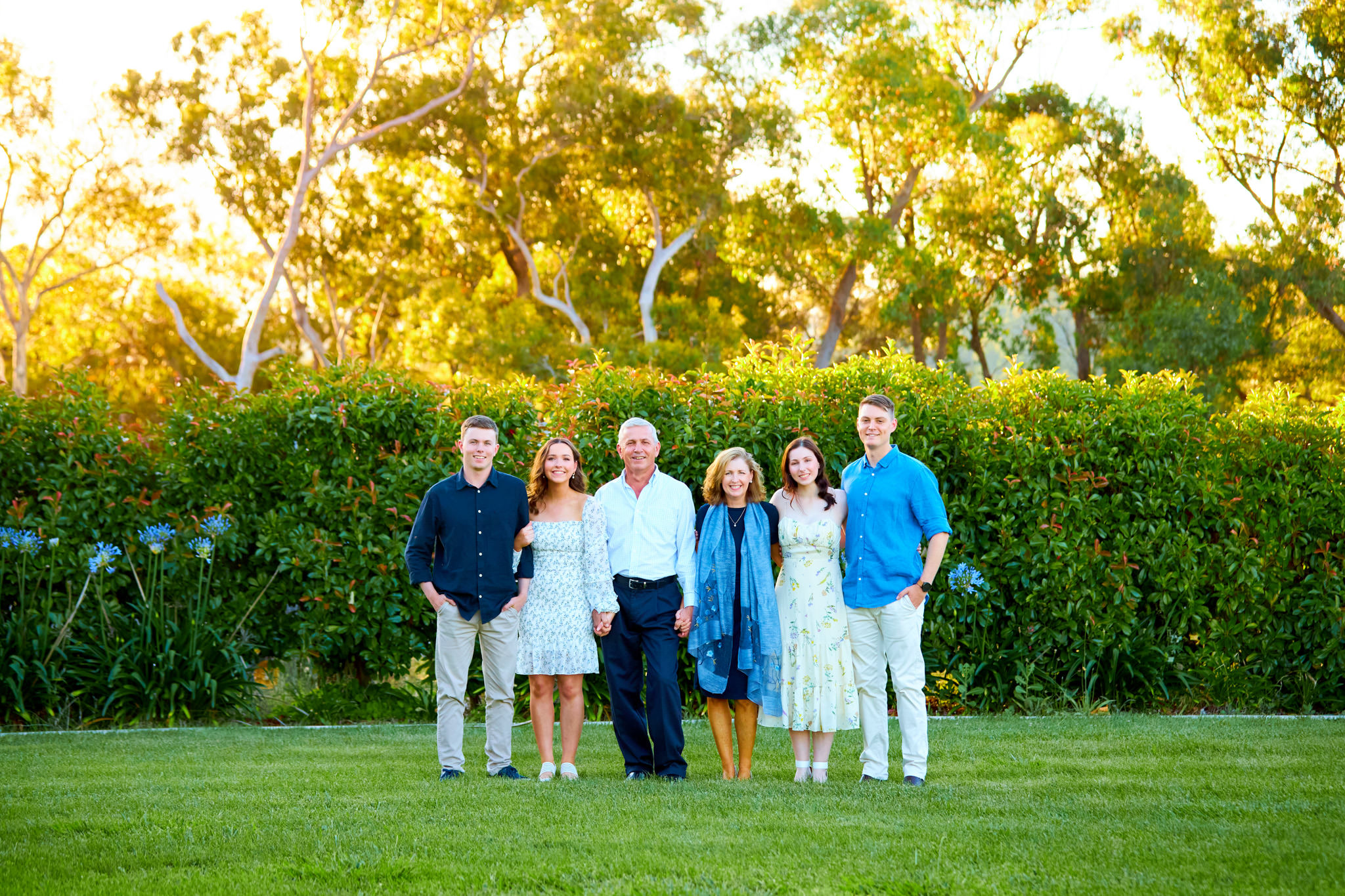 Family portrait in a Canberra garden